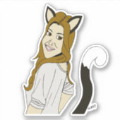 katmeisje sticker (Voorkant)