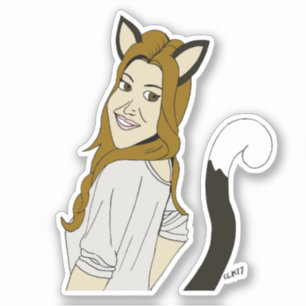 katmeisje sticker