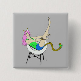 katmeisje vierkante button 5,1 cm