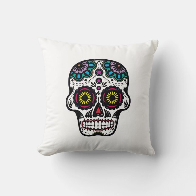 Katoen A Sierkussen 20x20/schedel (Voorkant)