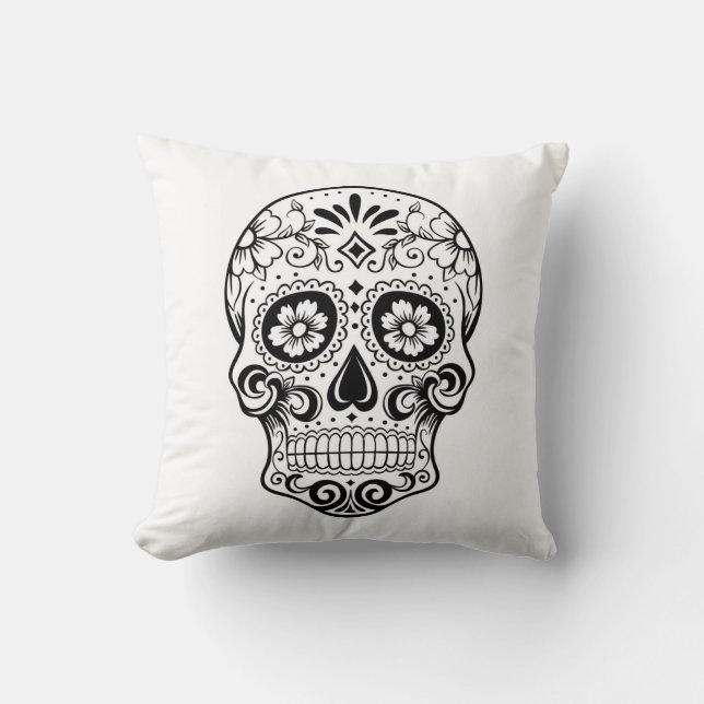 Katoen A Sierkussen 20x20/schedel (Voorkant)