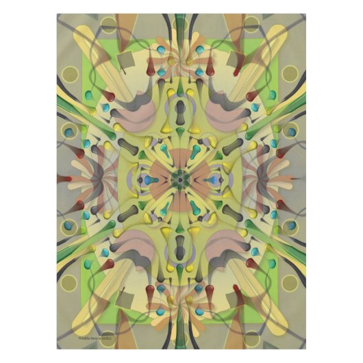 Katoen abstract geo 52x70 inch 0641a tafelkleed (Voorkant)