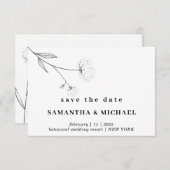 Katoen Bloem Boho Heldere Indie Bewaar de datum Kaart (Voorkant / Achterkant)