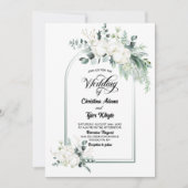 Katoen bloem Eucalyptussentriek bruiloft Kaart (Voorkant)