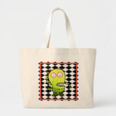 KATOEN CANVAS TAS MET HAPPY MONSTER ONTWERP (Voorkant)