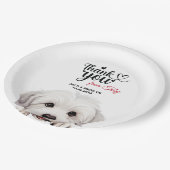 Katoen De Tulear Hond Huwelijksreceptie Papieren Bordje (Gekanteld)