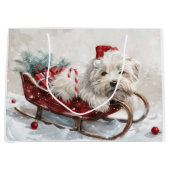 Katoen De Tulear Hond Kerstfeest Groot Cadeauzakje (Voorkant)