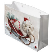 Katoen De Tulear Hond Kerstfeest Groot Cadeauzakje (Achterkant Gekanteld)