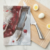 Katoen De Tulear Hond Kerstfeest Theedoek (Quarter Fold)