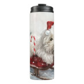 Katoen De Tulear Hond Kerstfeest Thermosbeker (Voorkant)