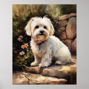 Katoen De Tulear Hondenkunst Print Poster