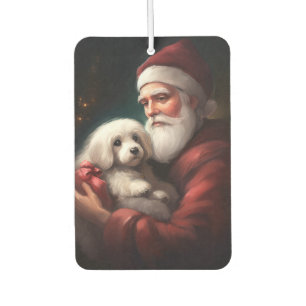 Katoen De Tulear Met Kerstman Kerstmis Luchtverfrisser