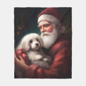 Katoen de Tulear met Kerstmis Fleece Deken (Voorkant)