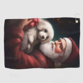 Katoen de Tulear met Kerstmis Golfhanddoek (Horizontaal)