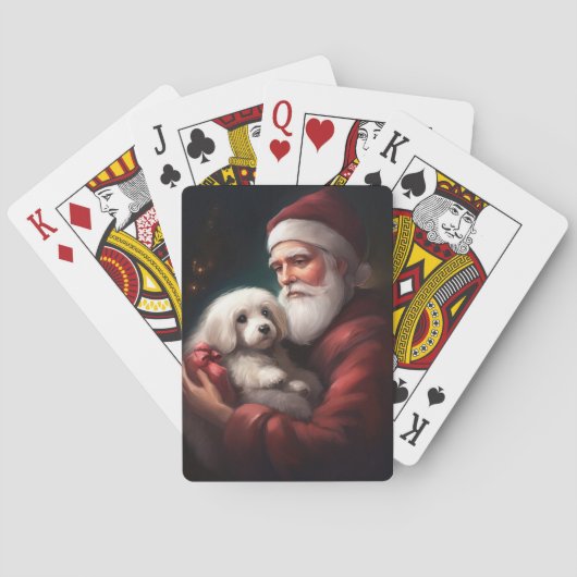 Katoen de Tulear met Kerstmis Pokerkaarten (Achterkant)