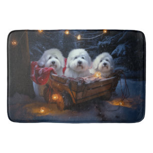 Katoen De Tulear Sneeuwslee Kerstdecoratie Badmat