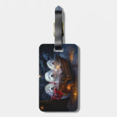 Katoen De Tulear Sneeuwslee Kerstdecoratie Bagagelabel (Achterkant verticaal)