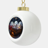 Katoen De Tulear Sneeuwslee Kerstdecoratie Keramische Bal Ornament (Rechts)