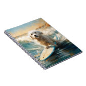 Katoen De Tulear Strand Surfen Schilderij Notitieboek (Rechterzijde)