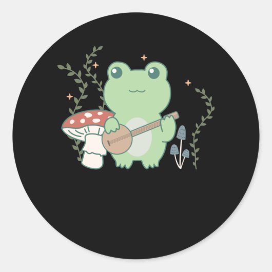 Katoen esthetische kikkervisjes ronde sticker (Voorkant)