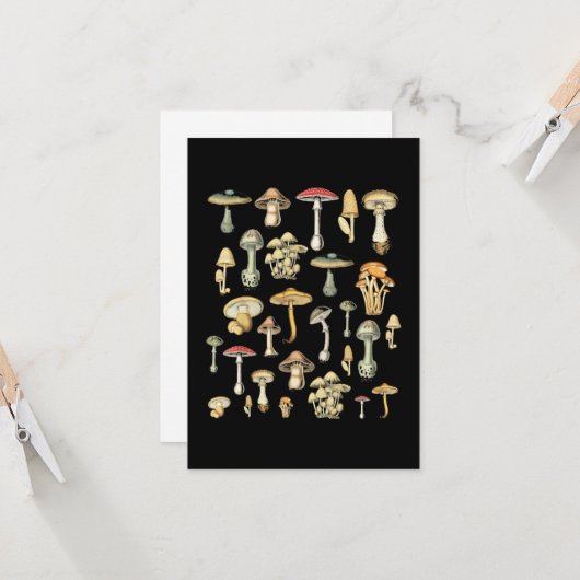 Katoen esthetische paddenstoel kaart (Voorkant / Achterkant in situ)