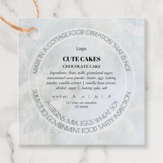 Katoen Etiket QR Code Kaart Label (Voorkant)