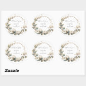 Katoen & Eucalyptus Dank u bruiloft Ronde Sticker (Vel)