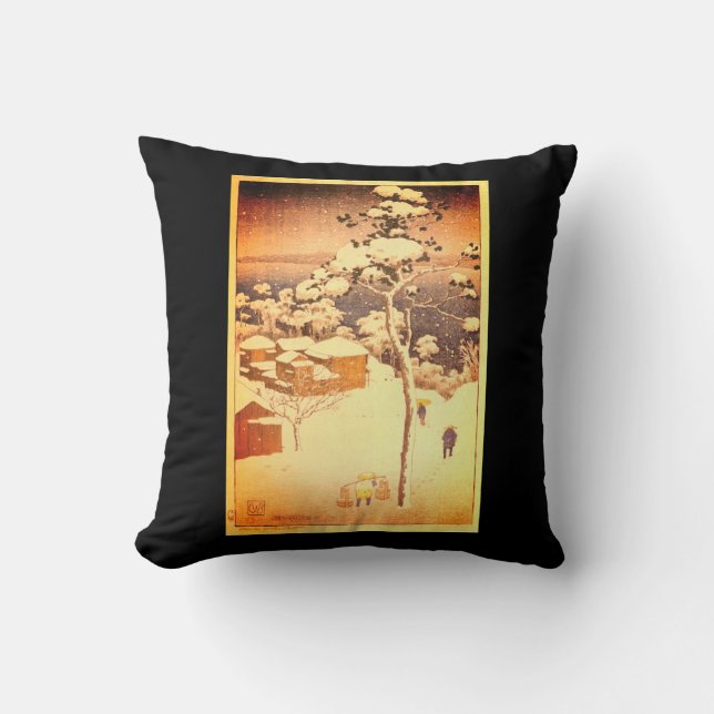 KATOEN JAPANESE AFDRUKMONOGRAM Sierkussen (Voorkant)