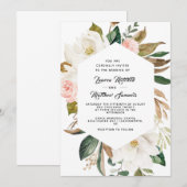 Katoen & Magnolia bruiloft uitnodiging (Voorkant / Achterkant)