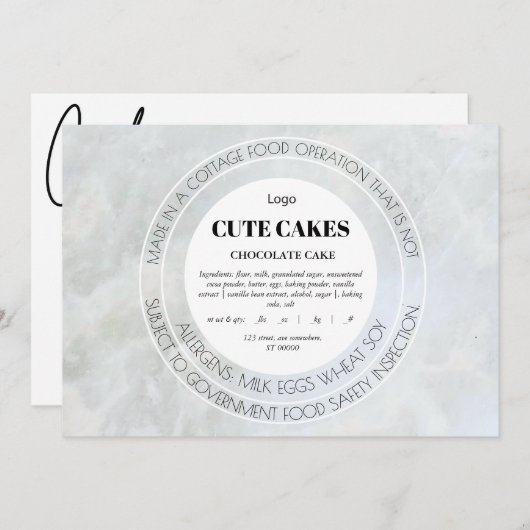 Katoen met etiket QR-code en Kaart van een koekje (Voorkant / Achterkant)