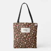 Katoen paddenstoel Patroon Monogram Boho Tas B (Achterkant)