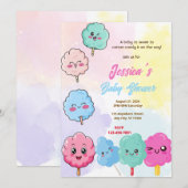 Katoen Snoep Baby shower Kaart (Voorkant / Achterkant)