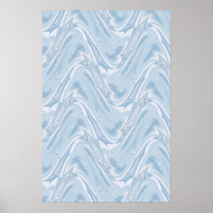 Katoen Snoep Blauw Abstract Poster