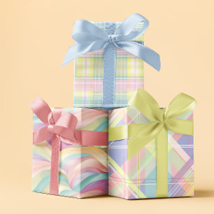 Katoen Snoep Lente pastel set van 3 Inpakpapier Vel