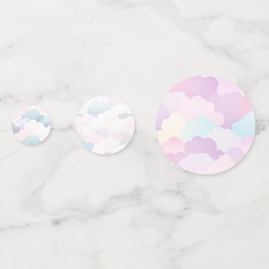 Katoen Snoep Pastel Clouds Confetti (Voorkanten)