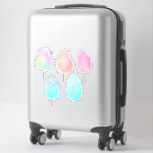 Katoen snoep pastel waterverf en glitter schattig sticker (Koffer)