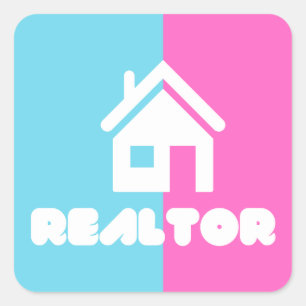 Katoen Snoep Realtor Logo Vierkante Sticker