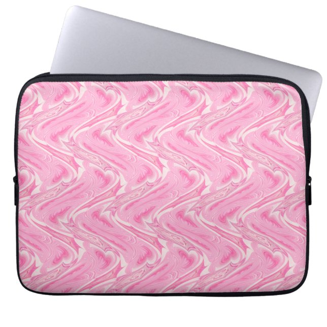 Katoen Snoep Roze Abstract Laptop Sleeve (Voorkant)