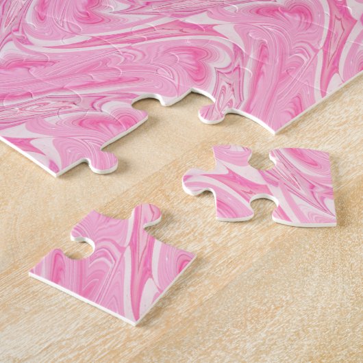 Katoen Snoep Roze Abstract Legpuzzel (Zijkant)