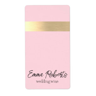 Katoen Snoep Roze Gouden Folie Rustieke Faux Etiket