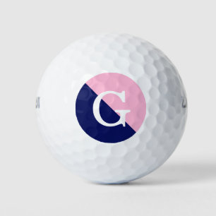 Katoen Snoep Roze Navy Blue 2 Tone Diag Monogram Golfballen