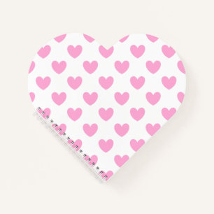 Katoen Snoep Roze polka harten wit Notitieboek