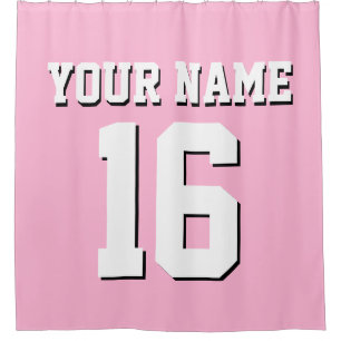 Katoen Snoep Roze Witte Sport Jersey Team Jersey Douchegordijn