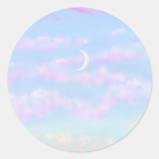 Katoen Snoep Wolken Evening Magnet Ronde Sticker