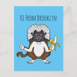 Katoen Top Tamarin aap cartoon illustratie Briefkaart