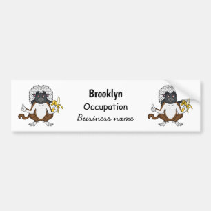 Katoen Top Tamarin aap cartoon illustratie Bumpersticker
