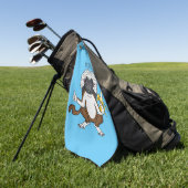 Katoen Top Tamarin aap cartoon illustratie Golfhanddoek (Groen)