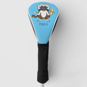 Katoen Top Tamarin aap cartoon illustratie Golfheadcover