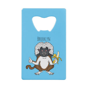 Katoen Top Tamarin aap cartoon illustratie Kredietkaart Flessenopener