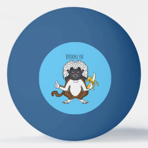Katoen Top Tamarin aap cartoon illustratie Pingpongballen